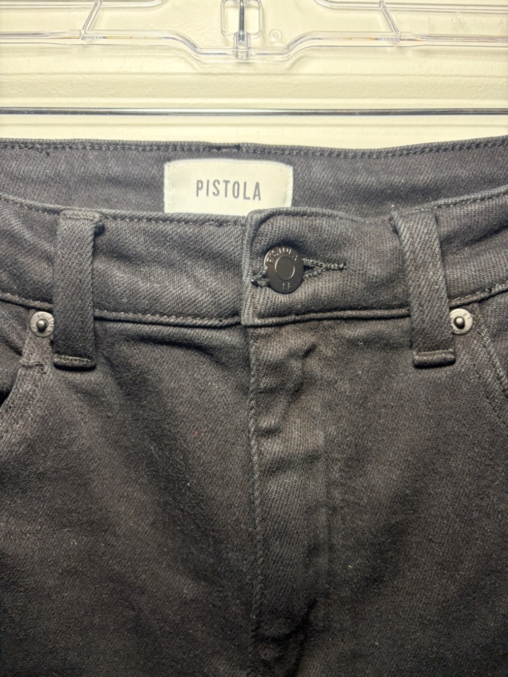 Pistola | Black Slim Flare Jeans with Front Slit - Picture 3 of 7